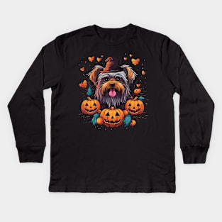 Yorkshire Terrier Halloween Kids Long Sleeve T-Shirt